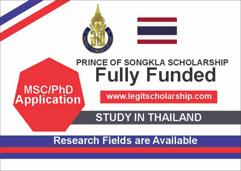 Prince Of Songkla University Scholarship For International Students   Prince Of Songkla University Scholarship For International Students 